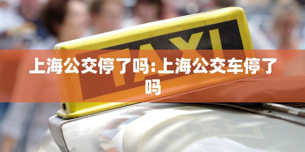 上海公交停了吗:上海公交车停了吗